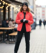 Winter Olympics 2026 Adidas Team Germany Red Sherpa Fleece Jacket