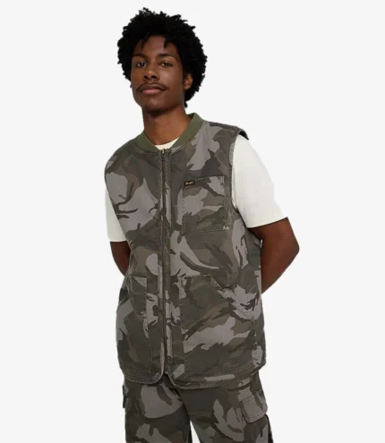 Wrangler x Stranger Things TV Series S05 Camo Full Zip Vest – Green Camo & Grey Camo