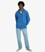 Wrangler x Stranger Things TV Series S05 Eleven Blue Zip Up Fleece Hoodie