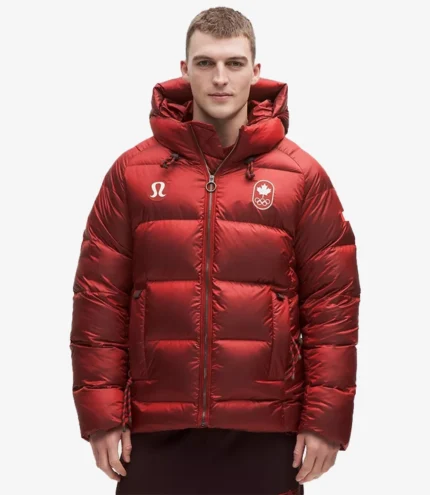 Unisex lululemon Winter Olympics 2026 Team Canada Red Hooded Puffer Jacket