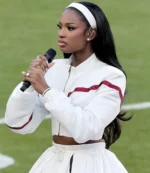 2026 NFL Super Bowl LX Coco Jones White Cropped Jacket