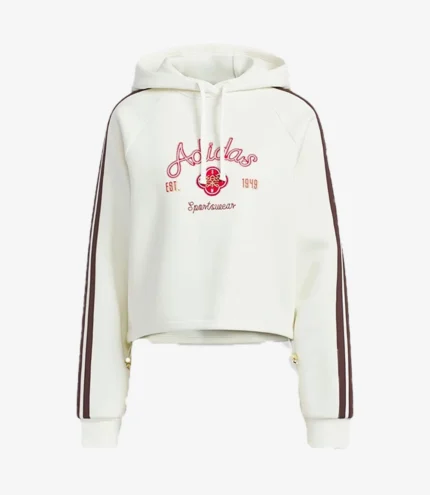 Unisex Adidas Originals Lunar New Year Oversized Pullover Hooded Off-White Sweatshirt