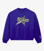 Unisex Adidas x Willy Chavarria Star Logo Crewneck Blue Sweatshirt