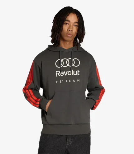 Unisex Audi F1 adidas DNA Logo Black Hoodie