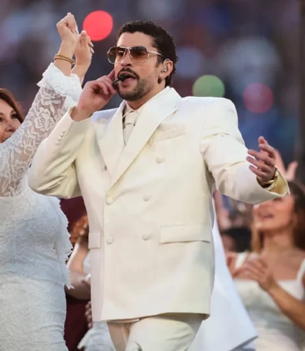 Bad Bunny Super Bowl LX Halftime Show White Double Breasted Blazer