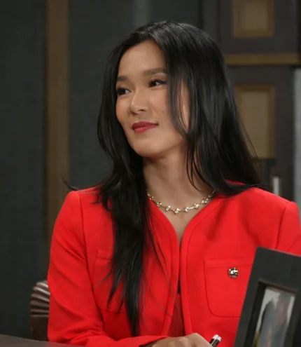 Unisex Beyond the Gates S02 Caroline Lee Ellie Wang Red Jacket