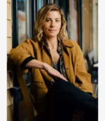 Brooke Satchwell Dear Life 2026 Lillian Vandenberg Brown Suede Leather Jacket