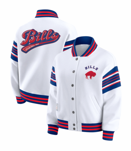 Buffalo Bills WEAR by Erin Andrews Full-Snap Fleece Sweatshirt Jacket 1