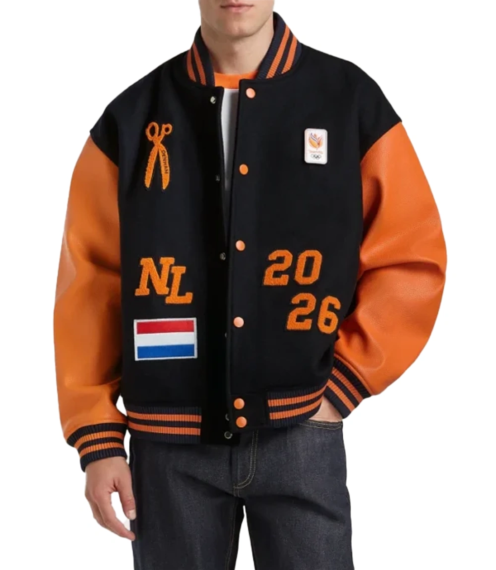 Denham Team Netherlands Varsity Jacket Unisex Denham Team Netherlands Varsity Jacket