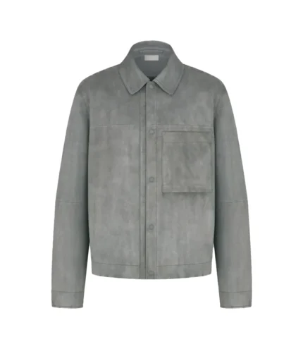 Dior Blouson Grey Suede Jacket For Unisex