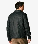 Flannel Lined Waxed Trucker Black Jacket