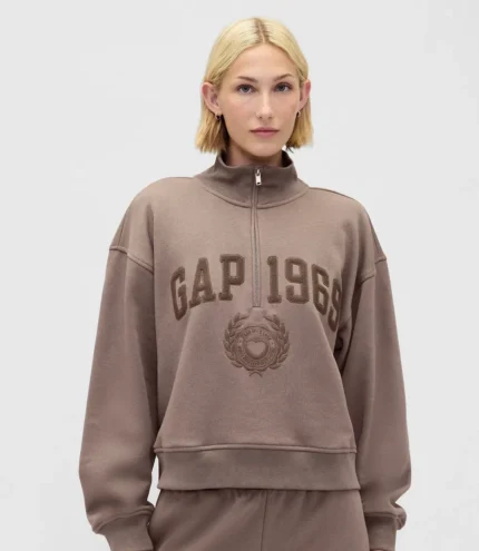 Women's GAP VintageSoft 1969 Logo Half-Zip Sweatshirt