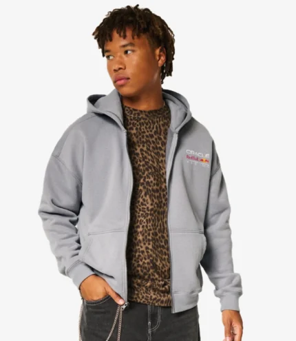 Unisex Hollister Oracle Red Bull Racing Zipper Up Hoodie