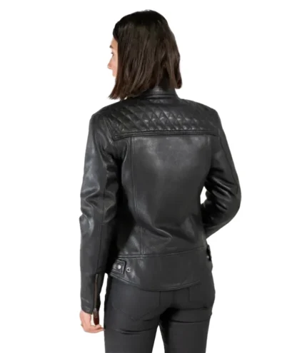 Isla Black Leather Motorcycle Jacket