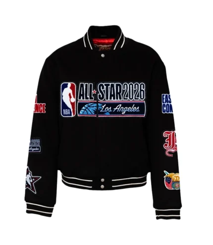 Jeff Hamilton NBA All-Star 2026 Black Wool Varsity Jacket For Unisex