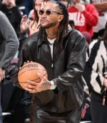 Jersey Retirement Ceremony 2026 Derrick Rose Black Leather Jacket