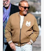 Kevin Costner Brown Bomber Zipper Jacket