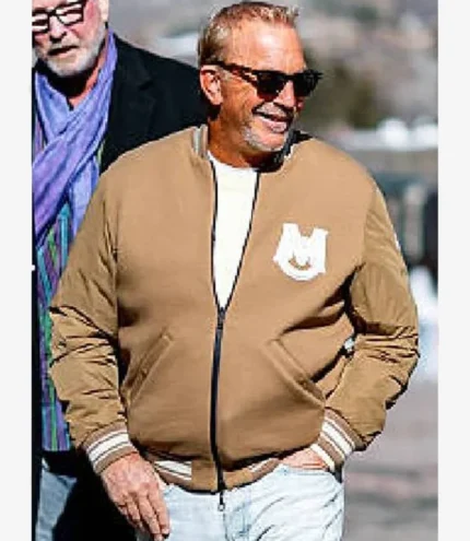 Kevin Costner Brown Bomber Zipper Jacket