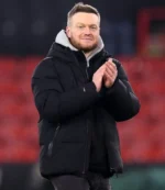 Unisex Kim Hellberg Sheffield United Vs Middlesbrough Sky Bet Championship Match Black Quilted Puffer Hooded Jacket