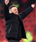 Kim Hellberg Sheffield United Vs Middlesbrough Sky Bet Championship Match Black Quilted Puffer Hooded Jacket