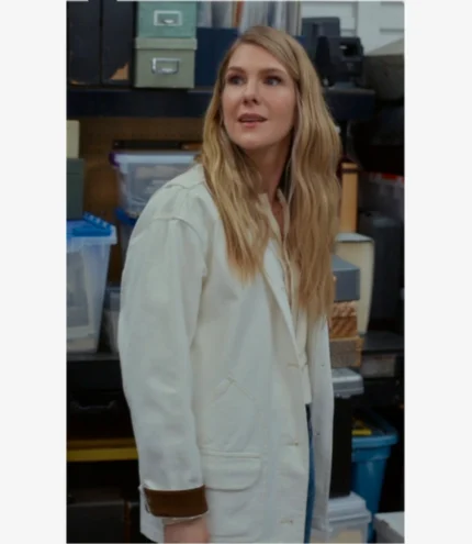 Unisex Lily Rabe Shrinking S03 Megan Contrasting White Jacket
