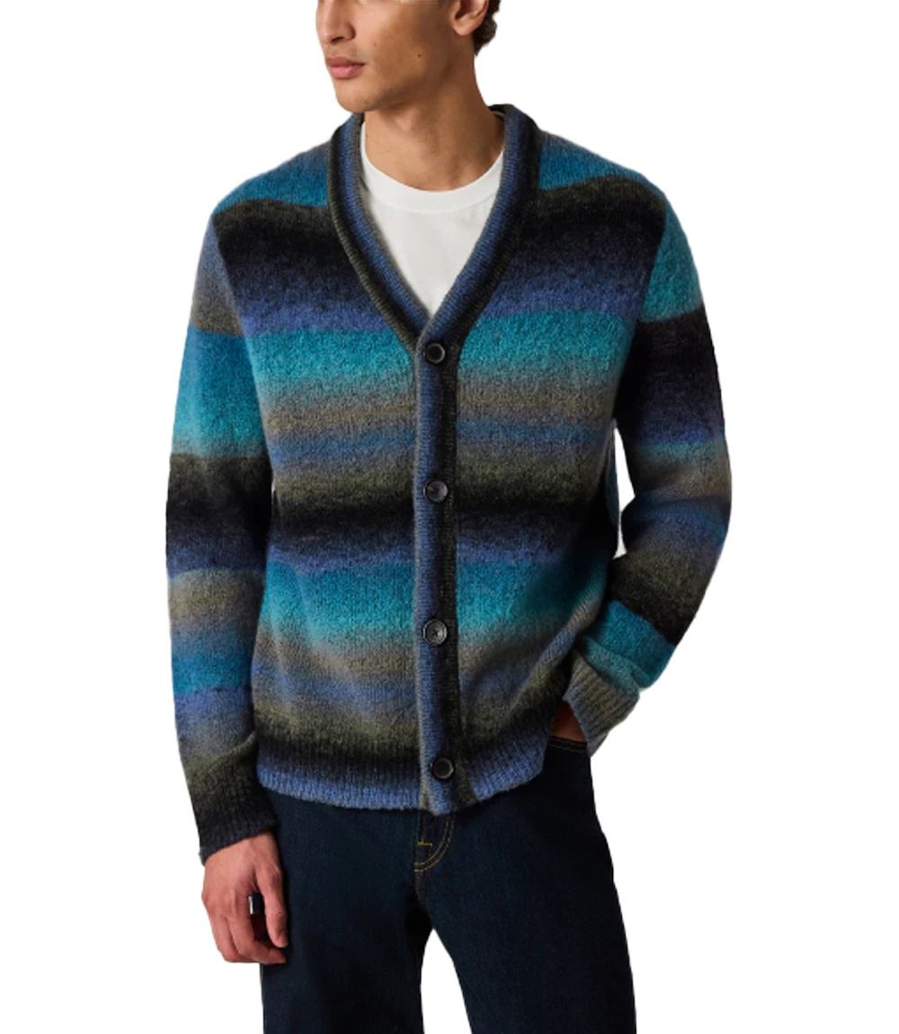 Michael Urie Shrinking S03 Brain Wool Striped Cardigan Unisex Michael Urie Shrinking S03 Brain Wool Striped Cardigan