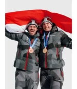 Unisex Milano Cortina 2026 Winter Olympics Ski Jumping Event Team Austria Grey Hooded Jacket