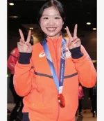 Unisex Milano Cortina 2026 Winter Olympics Team Japan Ami Nakai Orange Jacket