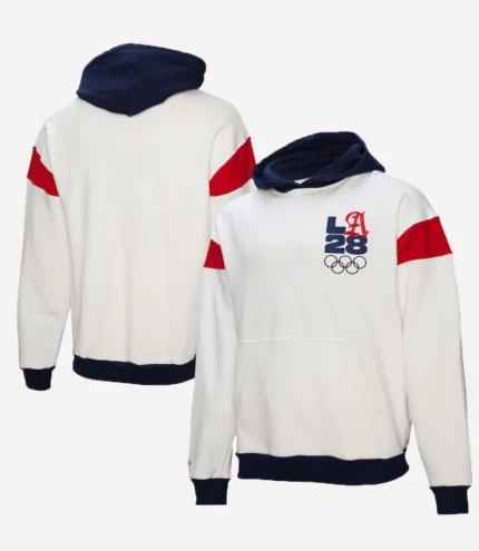 Mitchell & Ness White LA28 French Terry Hoodie