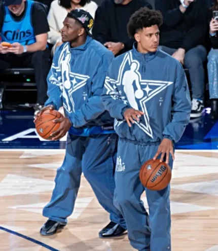 NBA All-Star Game 2026 Warm-Up Light Blue Track Jacket