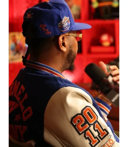 New York City 2026 Carmelo Blue and White Letterman Varsity Jacket