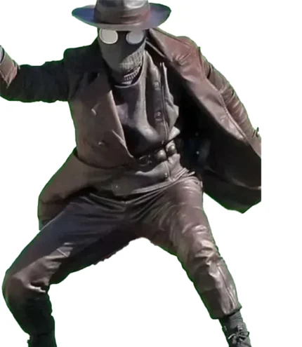 Unisex Nicolas Cage Spider Noir 2026 TV Series Ben Reilly Brown Leather Coat