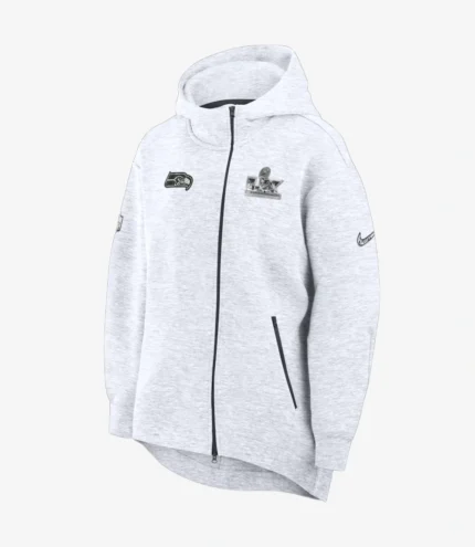 Nike Heather Gray Seattle Seahawks Super Bowl LX Opening Night Tech Fleece Full-Zip Hoodie