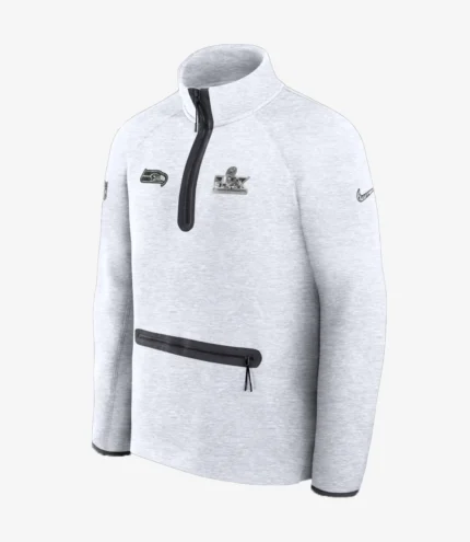 Nike Heather Gray Seattle Seahawks Super Bowl LX Opening Night Tech Fleece Half-Zip Jacket