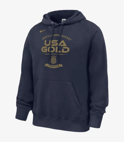 Nike Navy Men's USA Hockey 2026 Winter Olympics Gold Medal Roster Club Fleece Hoodie