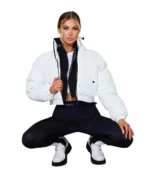Women's Pretty Little Thing Reflective Cropped White Puffer Jacket