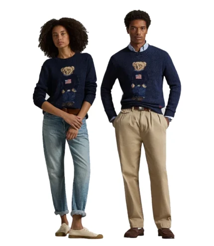 Unisex Ralph Lauren Polo Bear Cotton-Linen Sweater Winter Olympics 2026