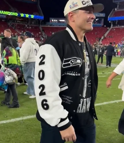 Seattle Seahawks Coach Mike Macdonald Super Bowl LX 2026 Champions Varsity Jacket