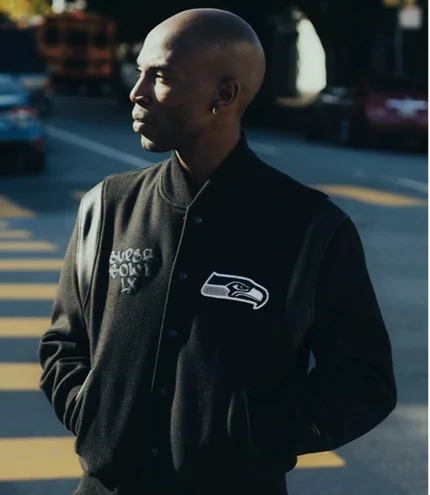 Unisex Seattle Seahawks Super Bowl LX Champions Parade Wool Black Varsity Jacket