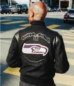Seattle Seahawks Super Bowl LX Champions Parade Wool Black Varsity Jacket