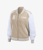 Seattle Seahawks Super Bowl LX Champions WEAR by Erin Andrews Tonal Full-Zip Bomber Tan Jacket