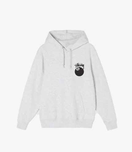 Stussy 8 Ball Grey Hoodie For Unisex
