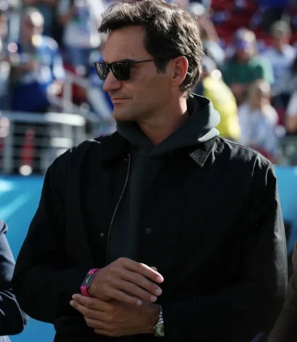 Unisex Super Bowl LX 2026 Roger Federer Black Jacket