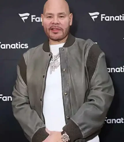 Super Bowl Party 2026 Fat Joe Gray Bomber Leather Jacket For Unisex