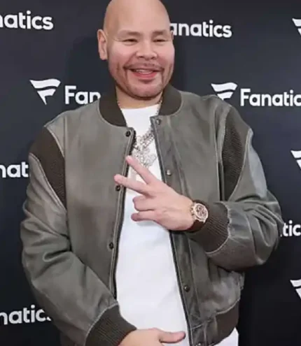 Super Bowl Party 2026 Fat Joe Gray Bomber Leather Jacket