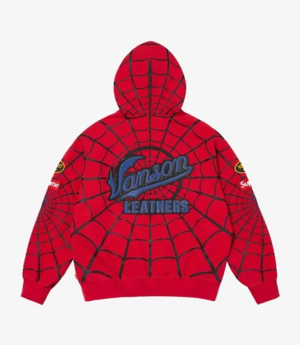 Supreme x Vanson Leathers Spiderman Zip Up Hoodie