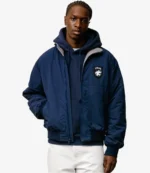 2026 Stussy Navy Blue Polar Fleece Lined Jacket For Unisex