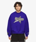 Adidas x Willy Chavarria Star Logo Crewneck Blue Sweatshirt For Unisex