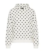 Gap Polka Dot Mini-Logo Cropped White Fleece Hoodie For Unisex