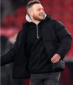Kim Hellberg Sheffield United Vs Middlesbrough Sky Bet Championship Match Black Quilted Puffer Hooded Jacket For Unisex